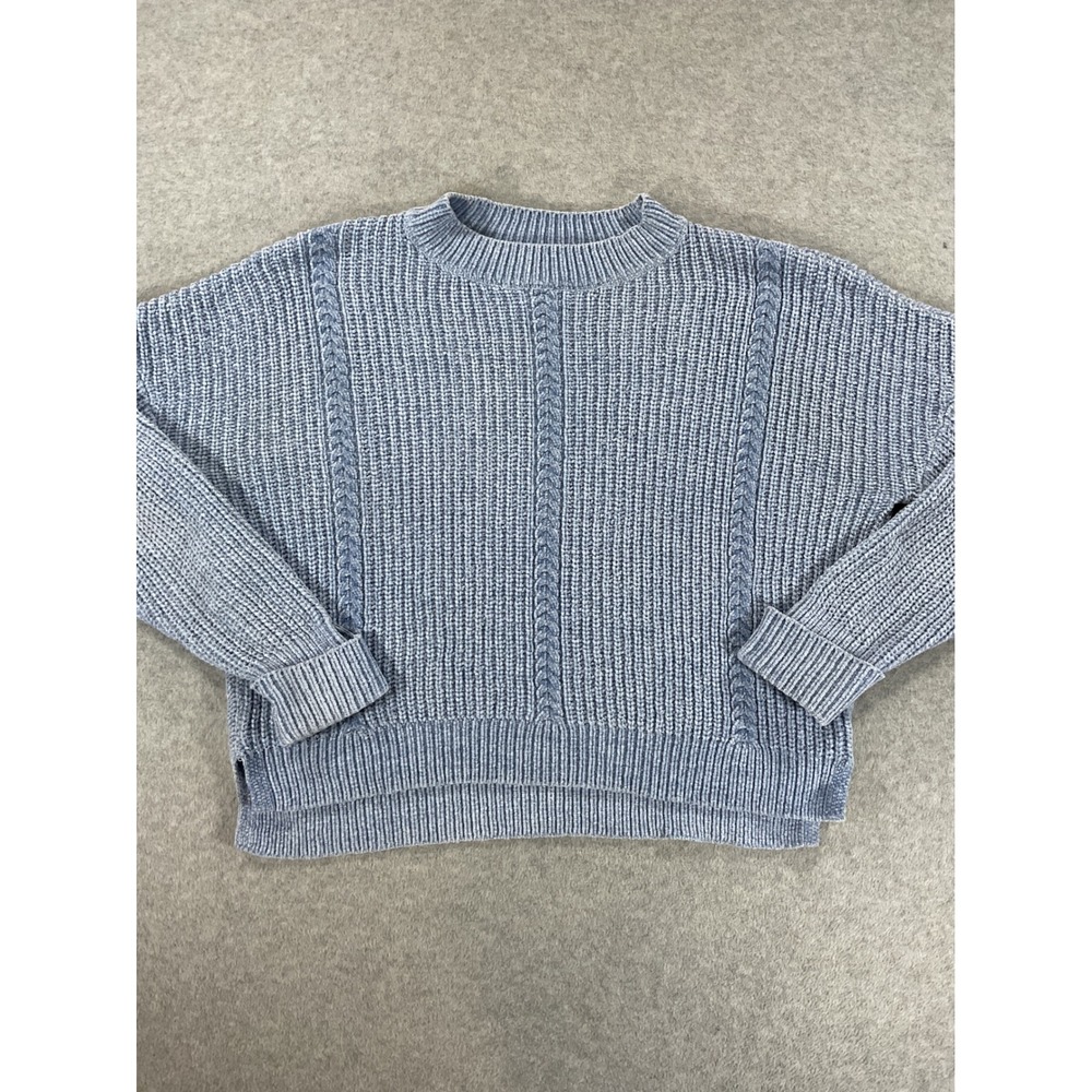 Soho Apparel Light Blue Chenille Cable Knit Sweater SA-SW16 Small 2844